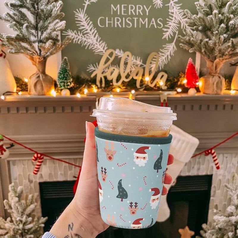 Haevola Christmas Gift for Women, Men, Grandkids, Xmas Iced Coffee Sleeve, Drink Sleeve for Cold & Hot Beverages, Reusable Cup Insulated Holder - Image 3